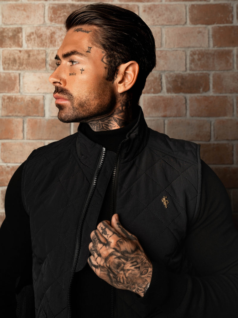 FS Black Padded Gilet With Front Pockets  - FSN209 (PRE ORDER 14TH DECEMBER) 