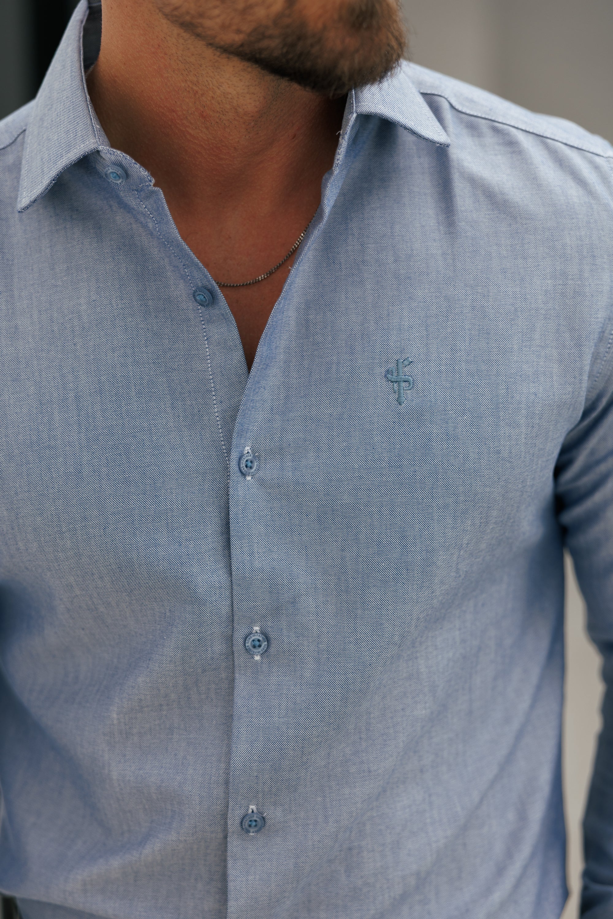 Classic Oxford Touch Long Sleeve Dark Blue with Cutaway Collar - FS1208