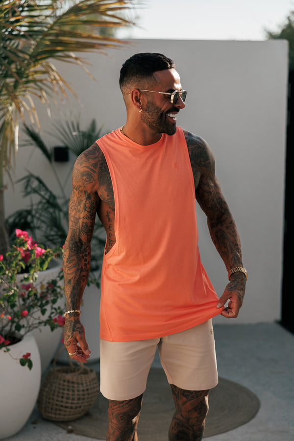 Father Sons Classic Bamboo Dropped Armhole Salmon Vest - FSH1344