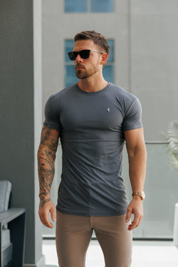 Father Sons Charcoal / Silver Bamboo Crew T Shirt - FSH1212