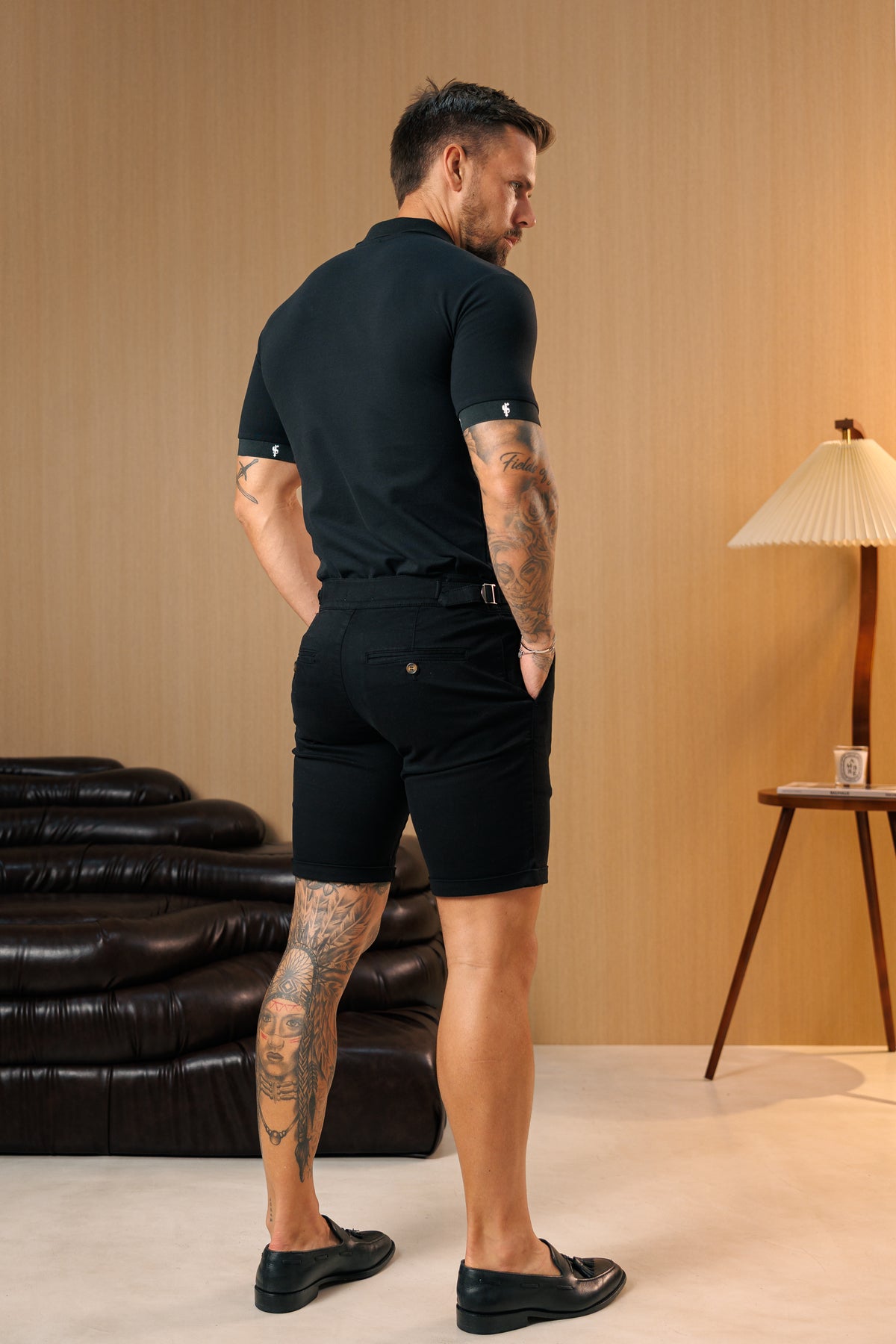 Black Polo with FS Elastic Sleeve Branding - FSH1552