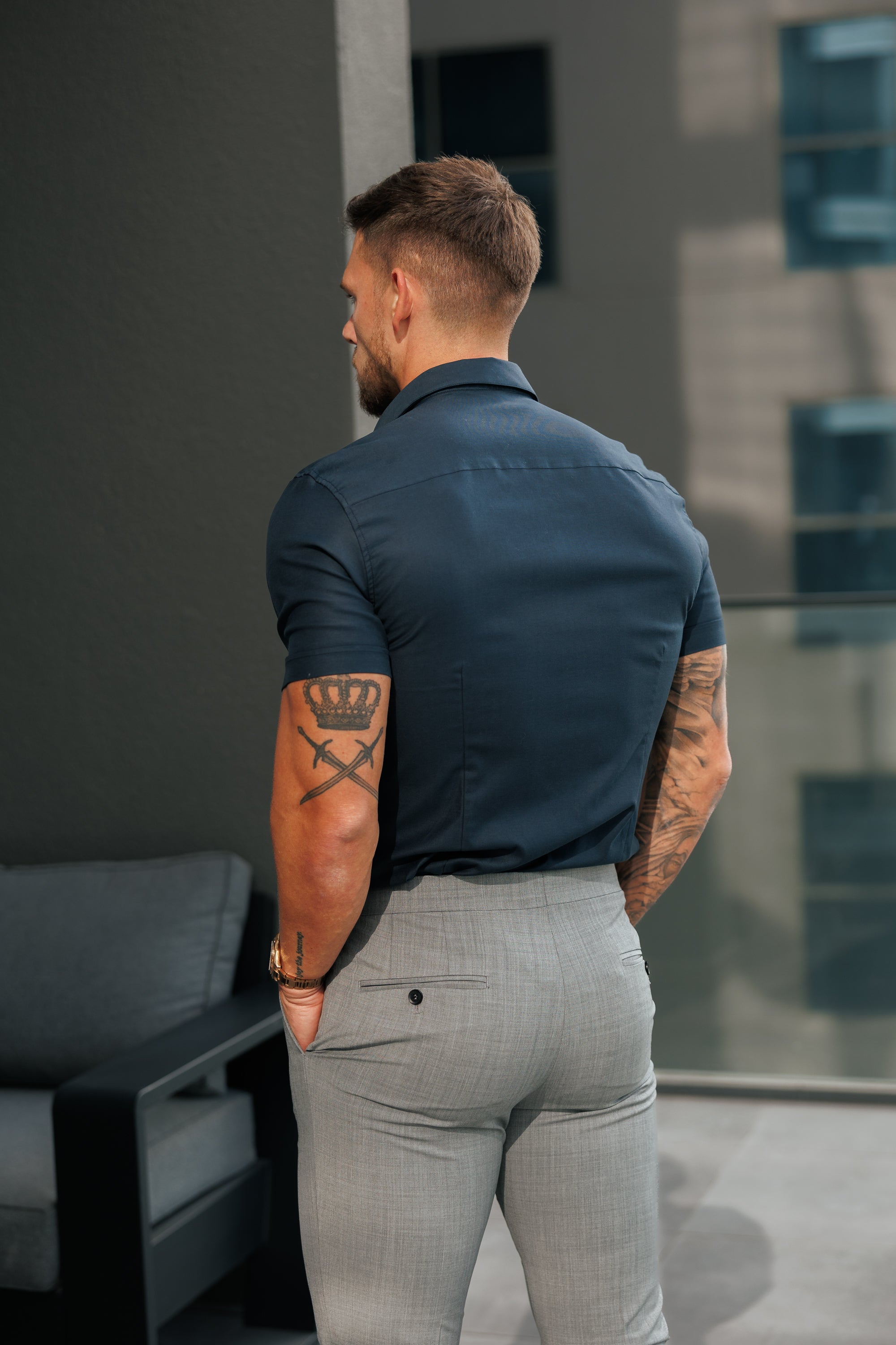 Super Slim Luxe Ultra Stretch Classic Navy SS with Red Branding -  FS1158
