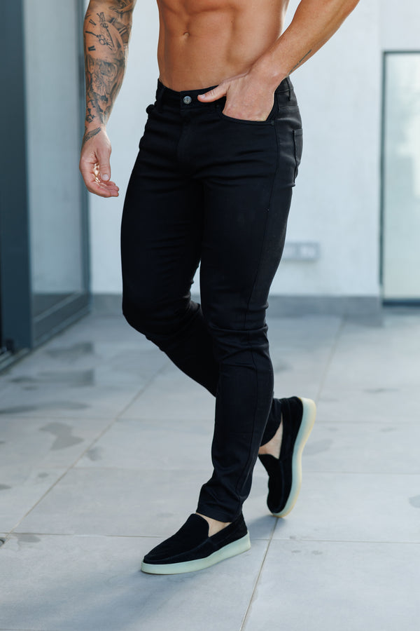 Father Sons Slim Stretch Black Relaxed Sateen Pants - FSH1302