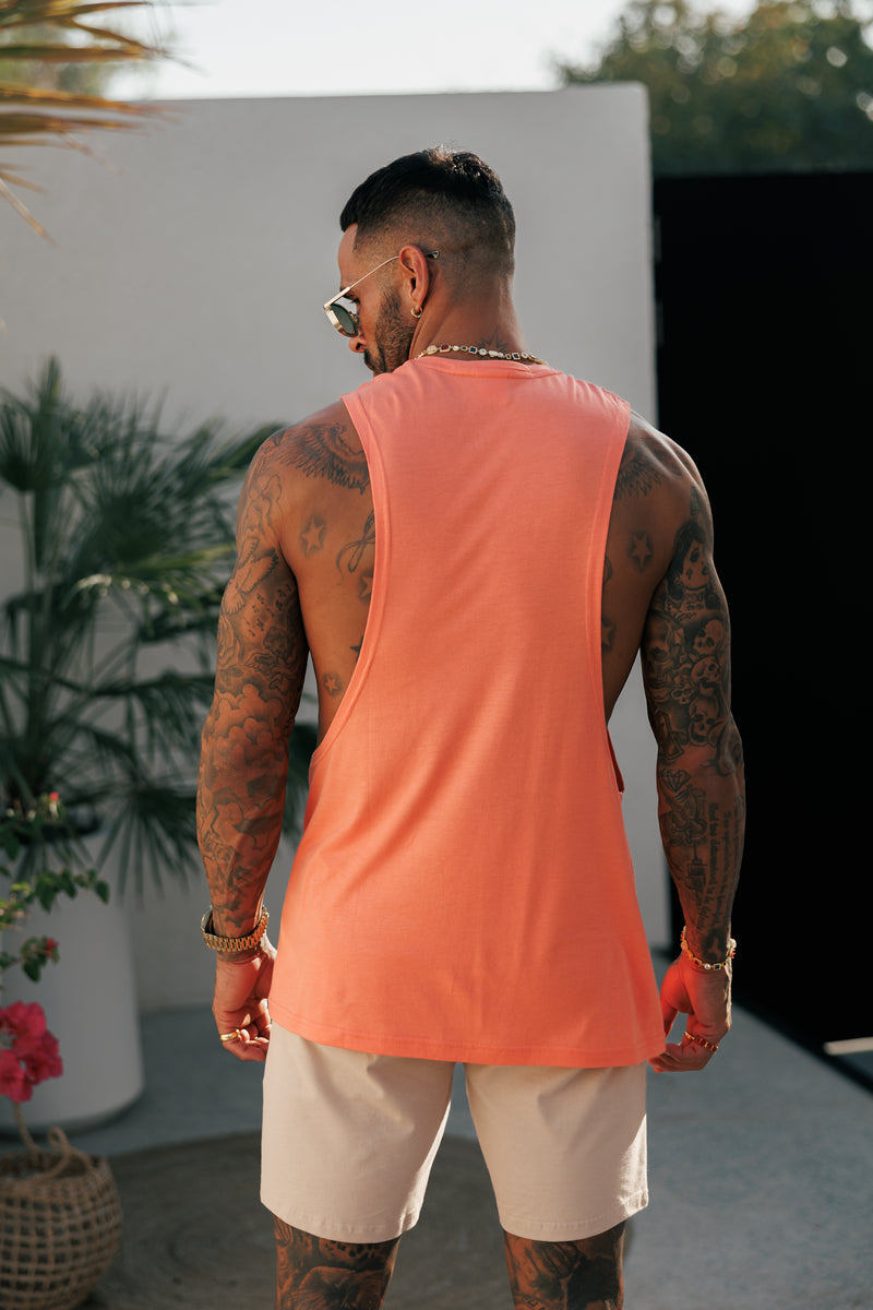 Father Sons Classic Bamboo Dropped Armhole Salmon Vest - FSH1344