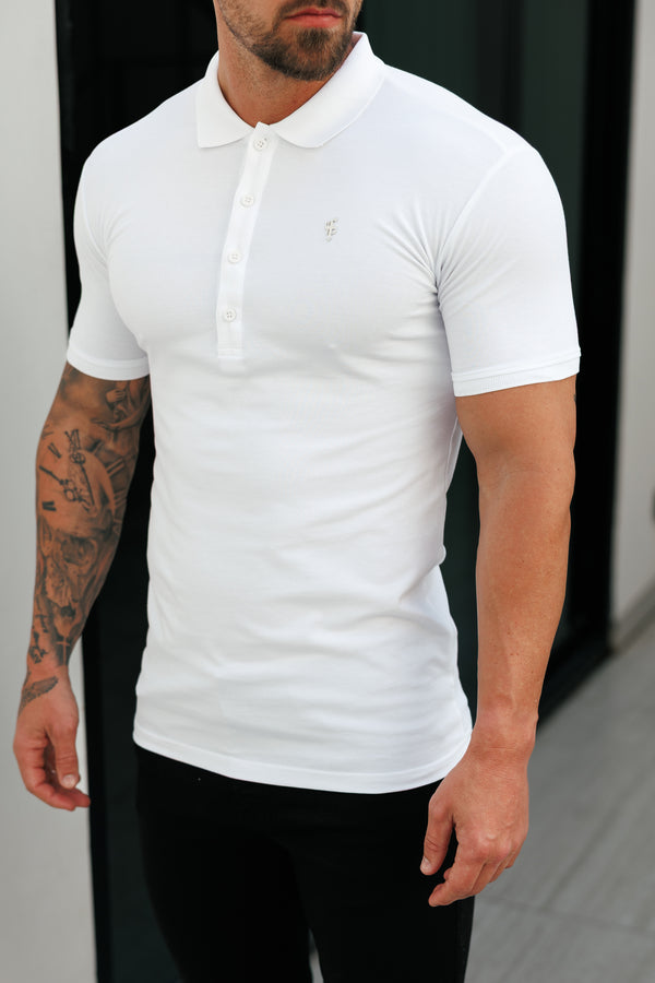 Father Sons Classic White / Silver Polo Shirt - FSH1404