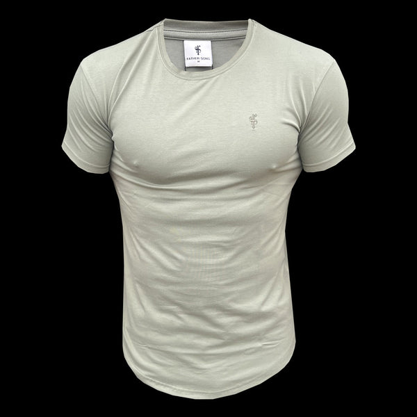 Father Sons Classic Olive Tonal Curved Hem Crew T Shirt - FSH994