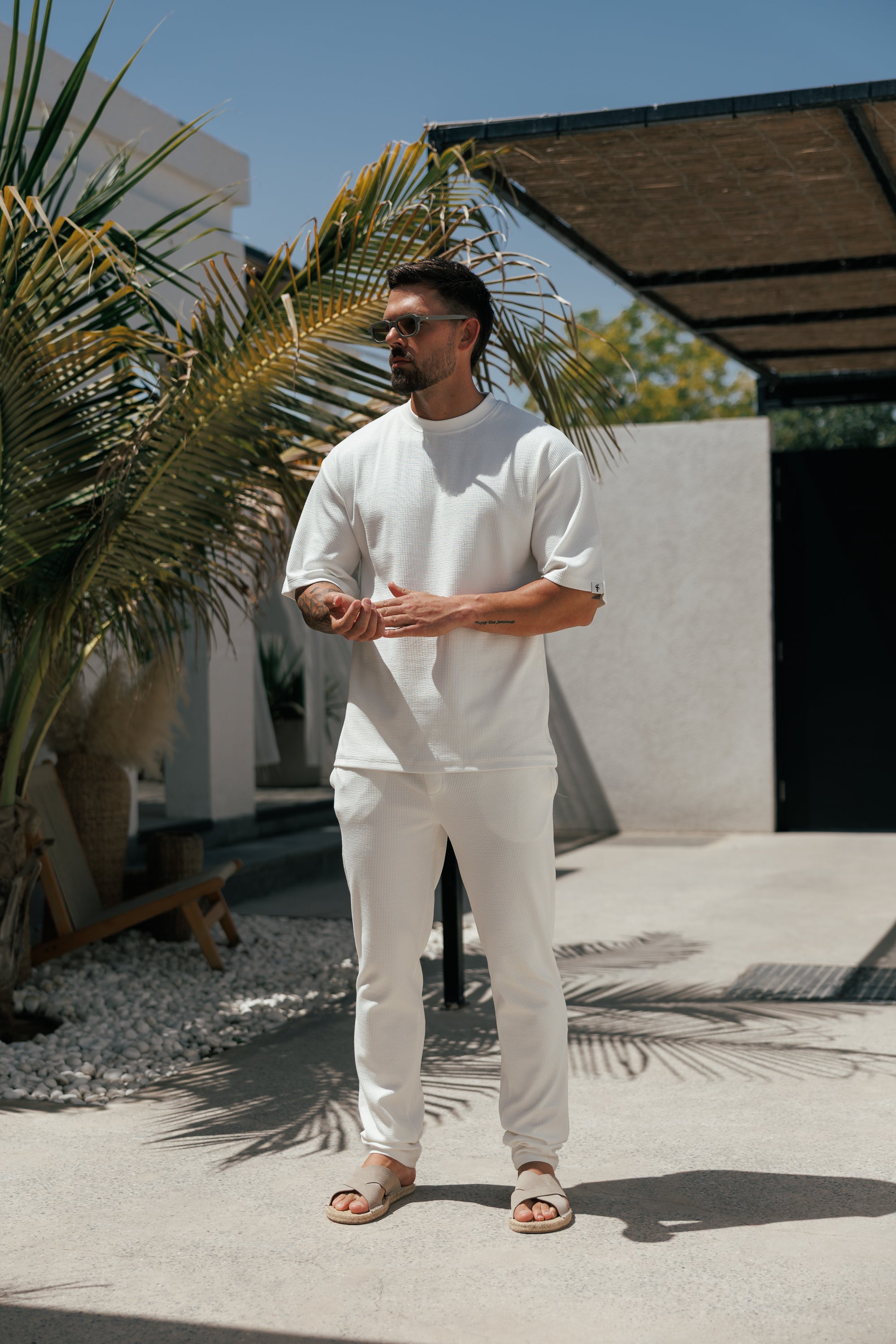 Jersey Cord White Oversized T-Shirt - FSR101 (PRE ORDER 12TH JUNE)