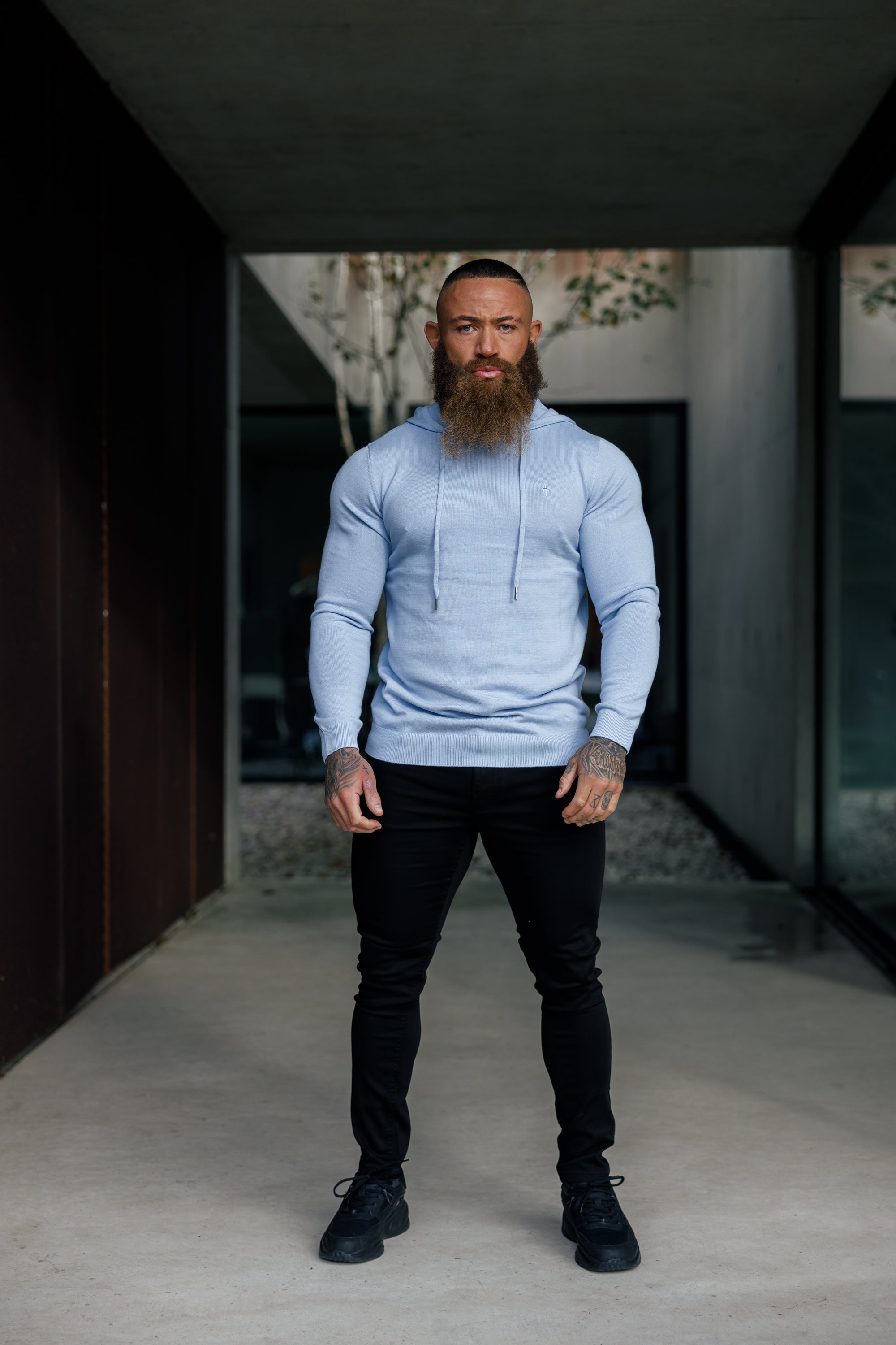 Beige Knitted Overhead Hoodie - FSN112