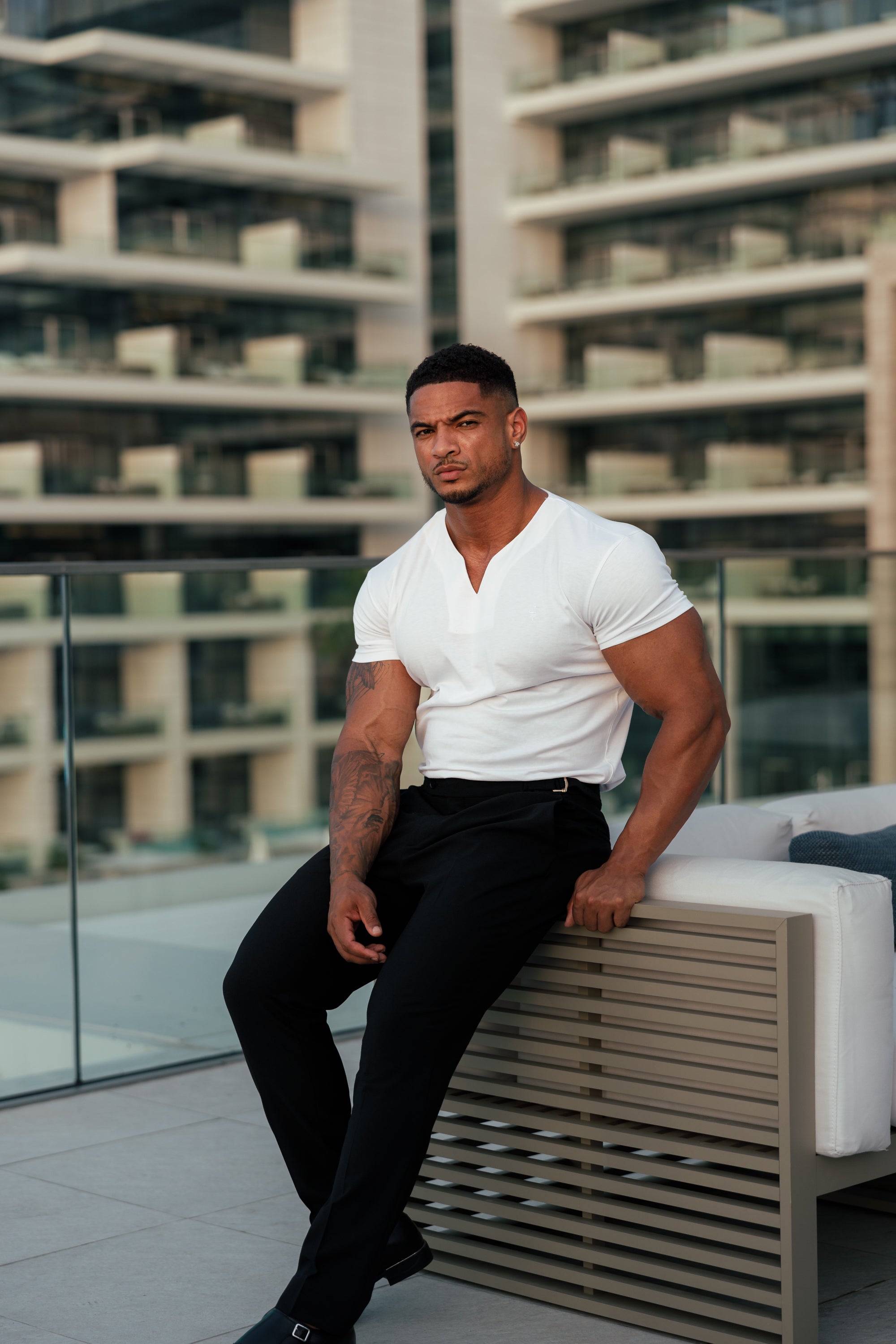 Advanced V Neck Crew Short Sleeve White - FSH1011