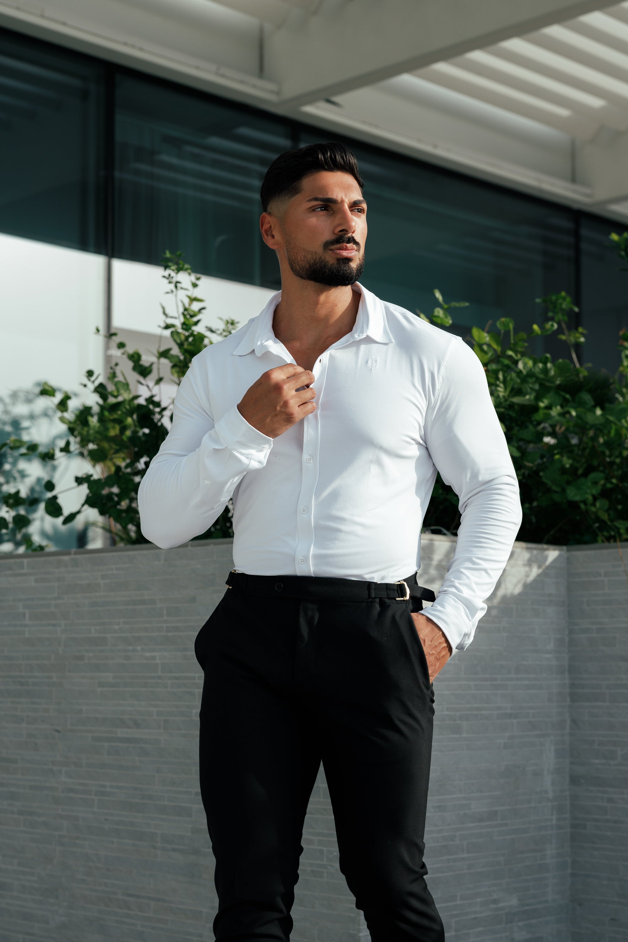 Fitted White Long Sleeve Jersey - FSD001