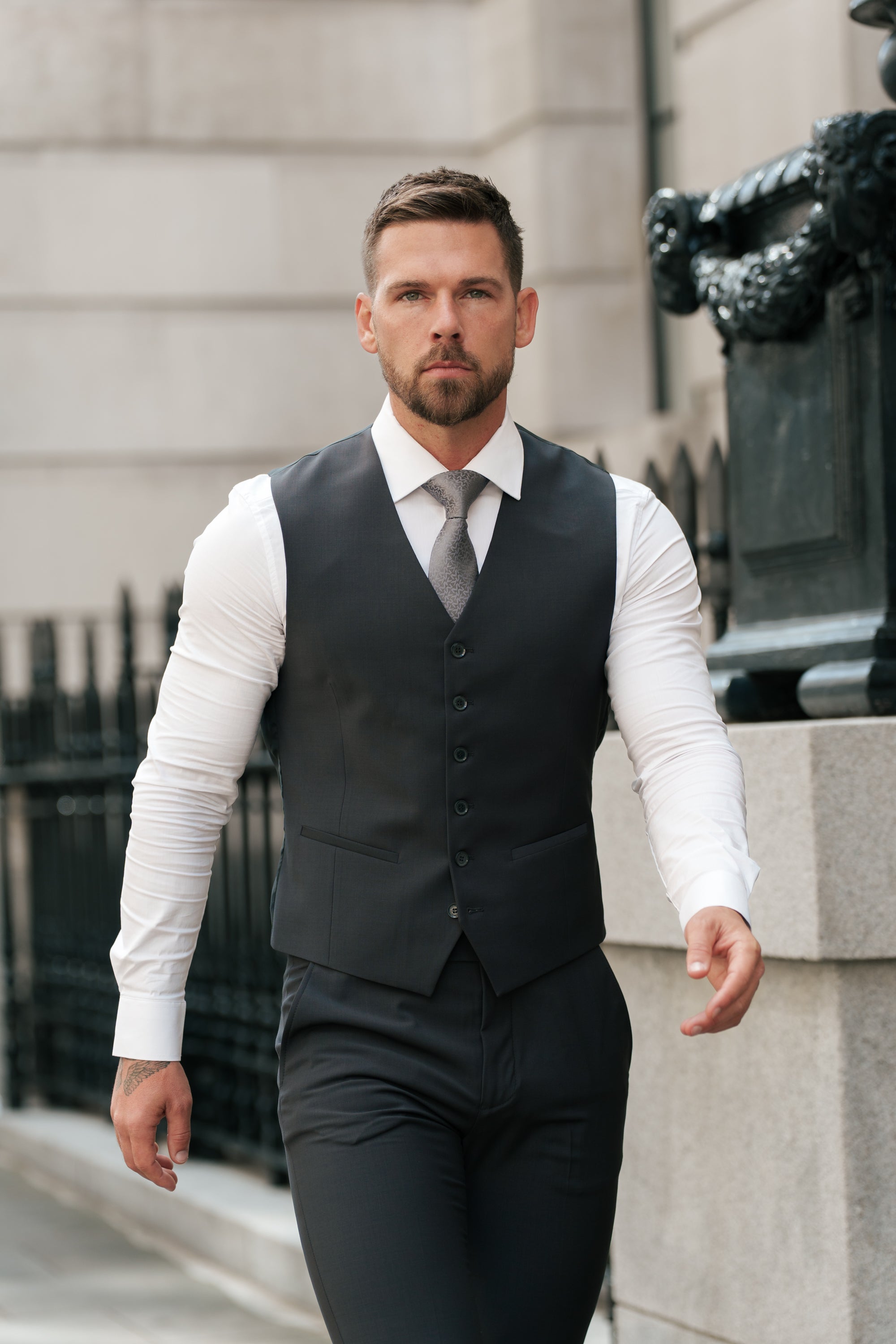 Slim Formal Waistcoat Charcoal - FSW013
