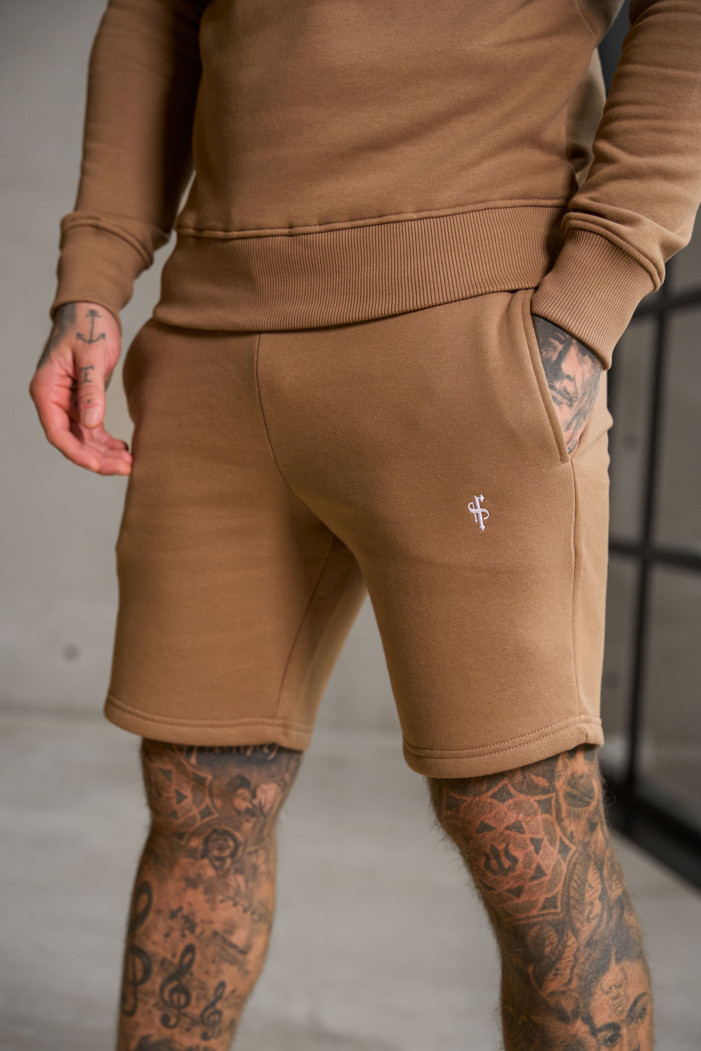 FS Plain Taupe Shorts with FS Branding - FSH1203 