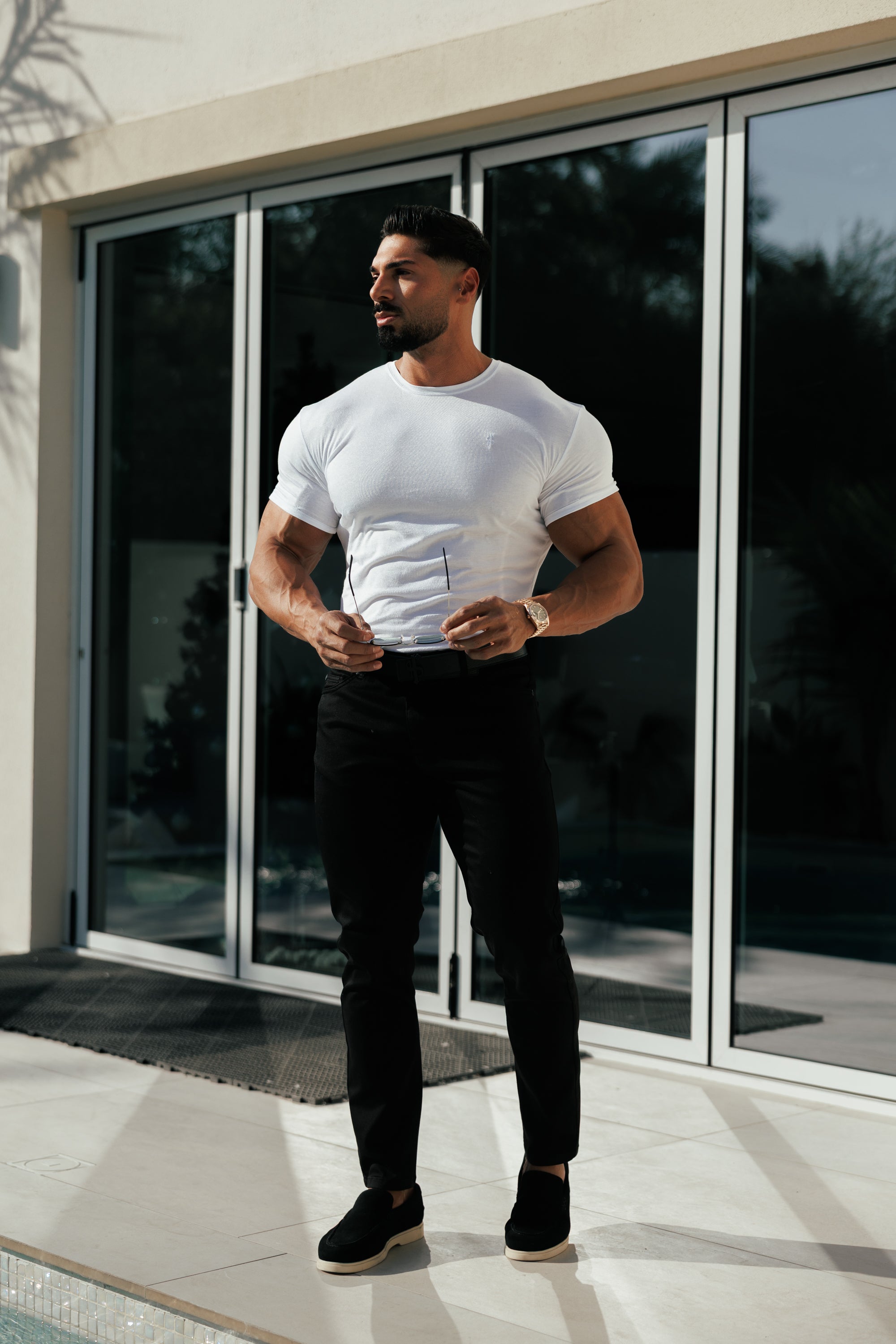 White Bamboo Crew T Shirt - FSH576