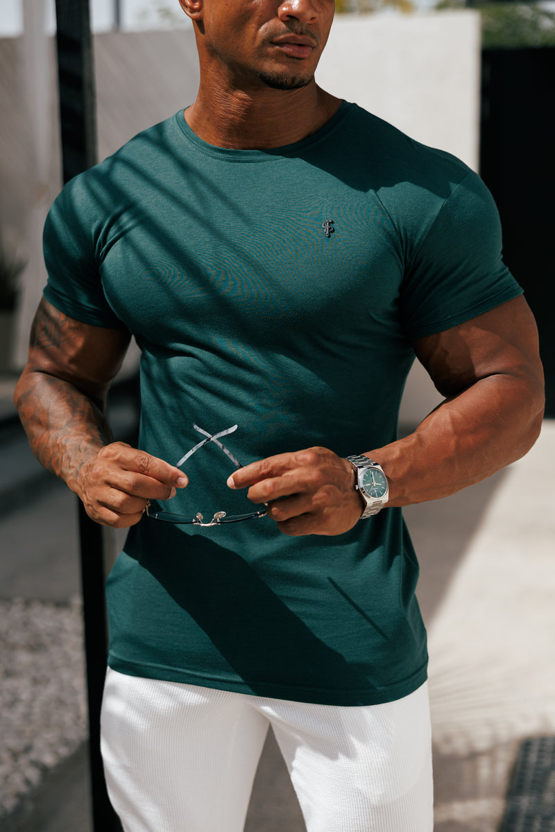 Father Sons Forest Green / Black Bamboo Crew T Shirt - FSH1213