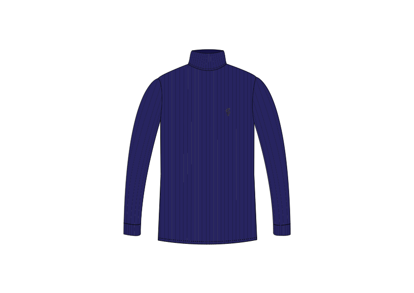 Father Sons Classic Navy Ribbed Knit Roll-neck Sweater - FSH957