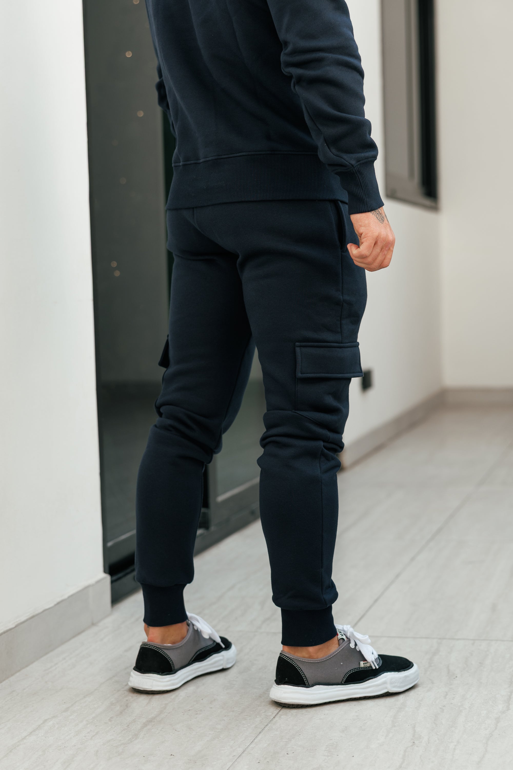 Navy / Gold Cargo Tracksuit Bottoms - FSR039