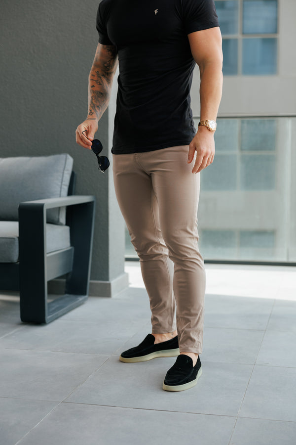 Father Sons Ultra Stretch Taupe Relaxed Jeans - FSJEAN014
