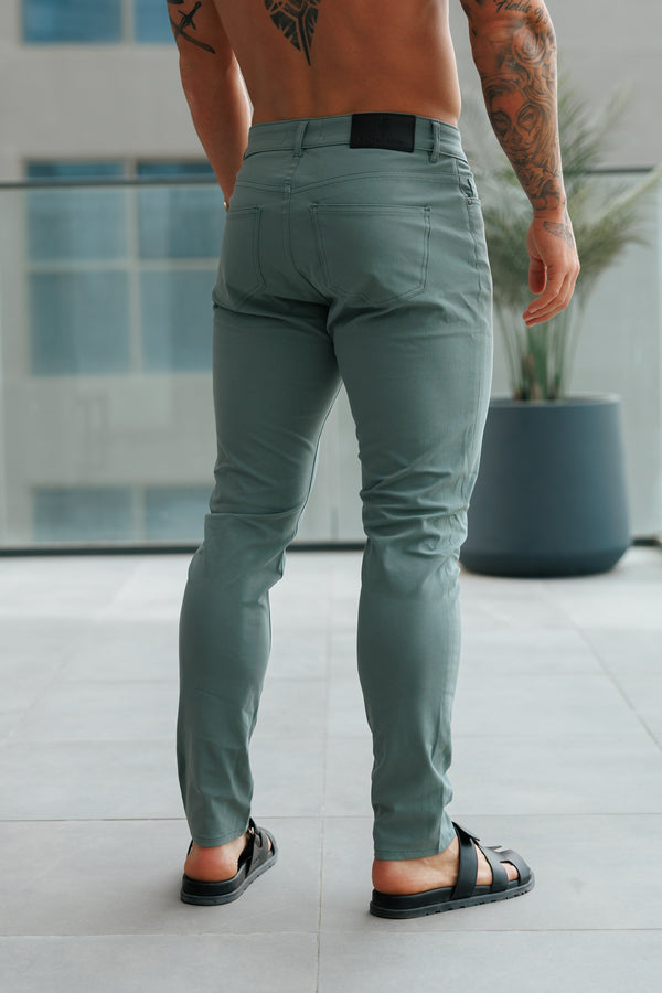 Father Sons Ultra Stretch Green Relaxed Jeans - FSJEAN017