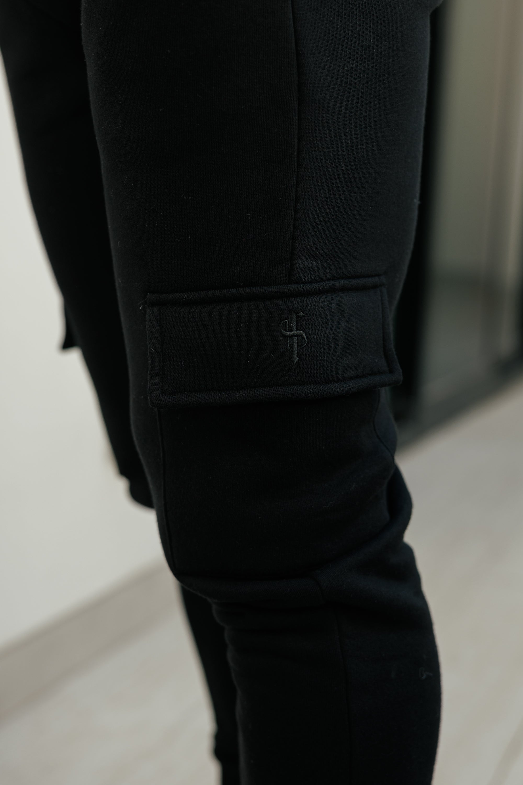 Black Cargo Tracksuit Bottoms - FSR031