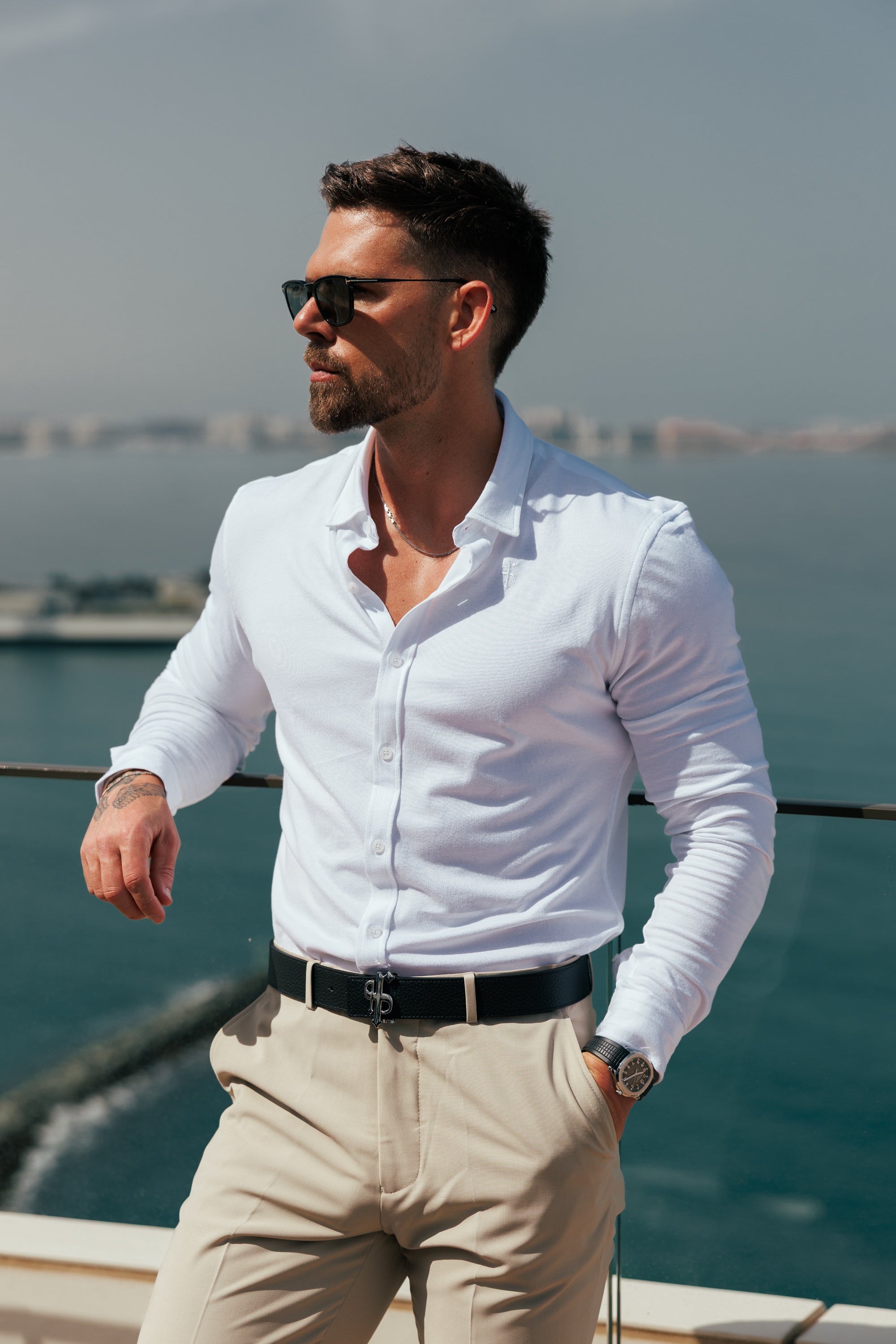 Fitted White Long Sleeve Jersey - FSD001