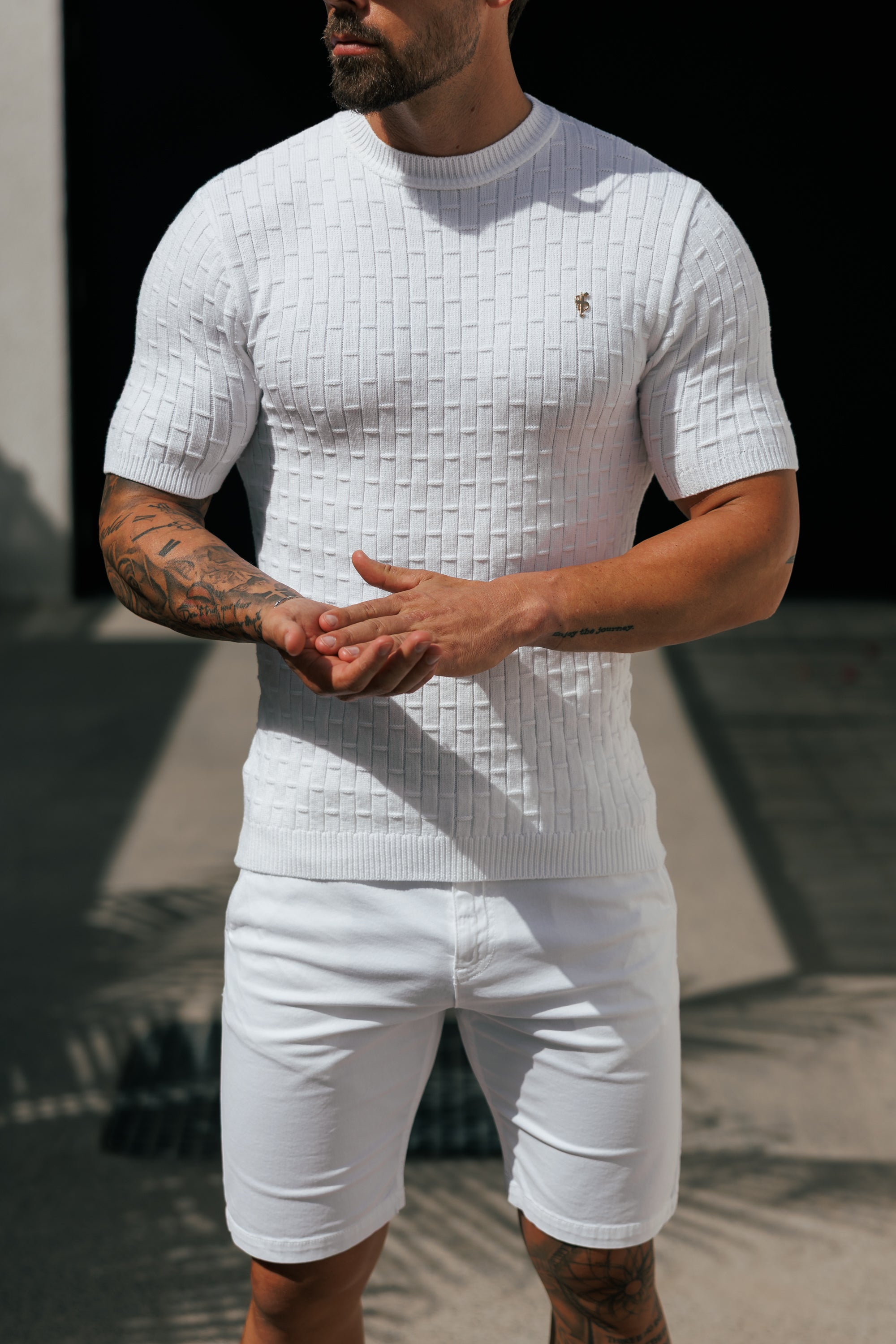 Grid Knitted SS T-shirt