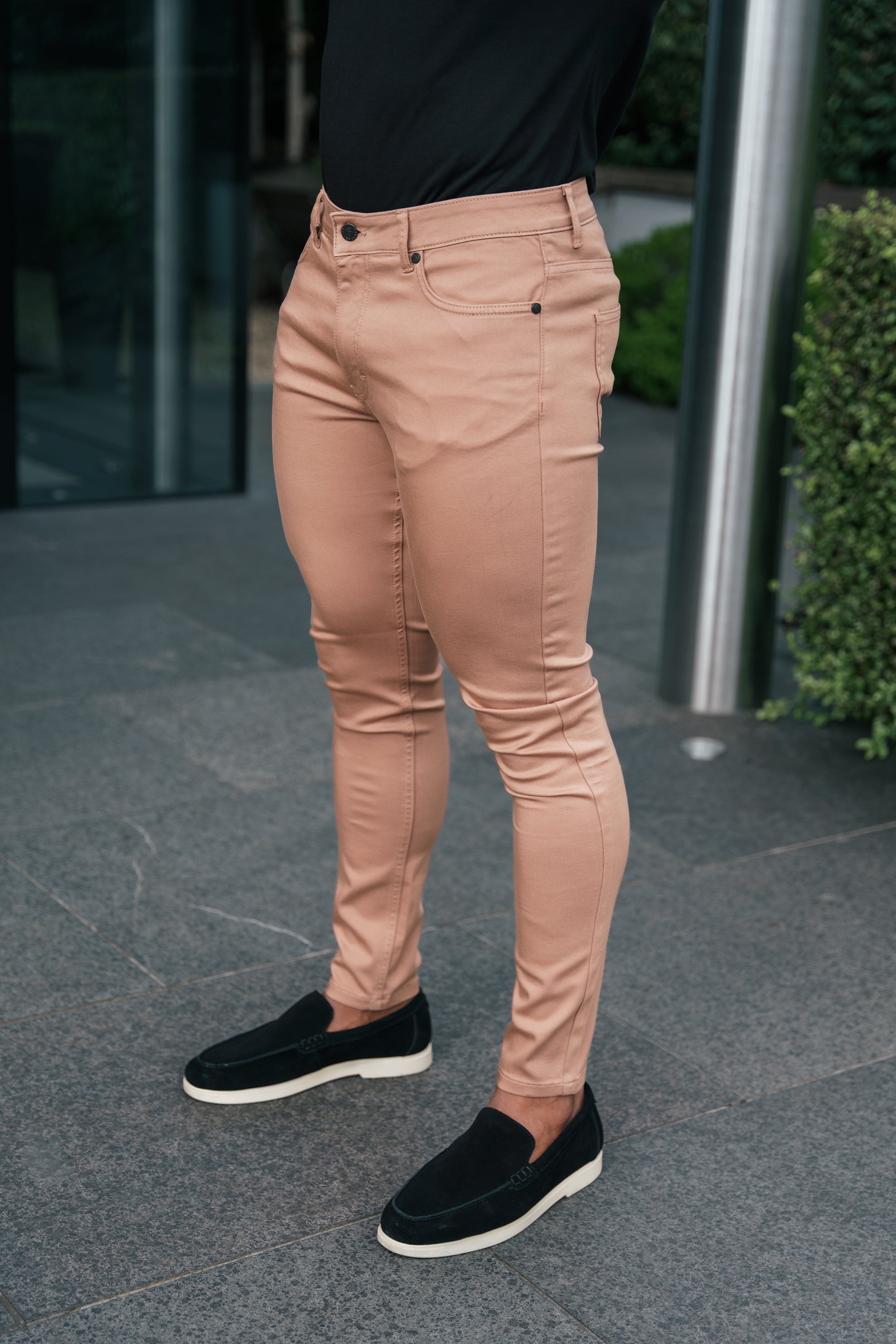 FS Slim Stretch Coffee Sateen Pants - FSH1146
