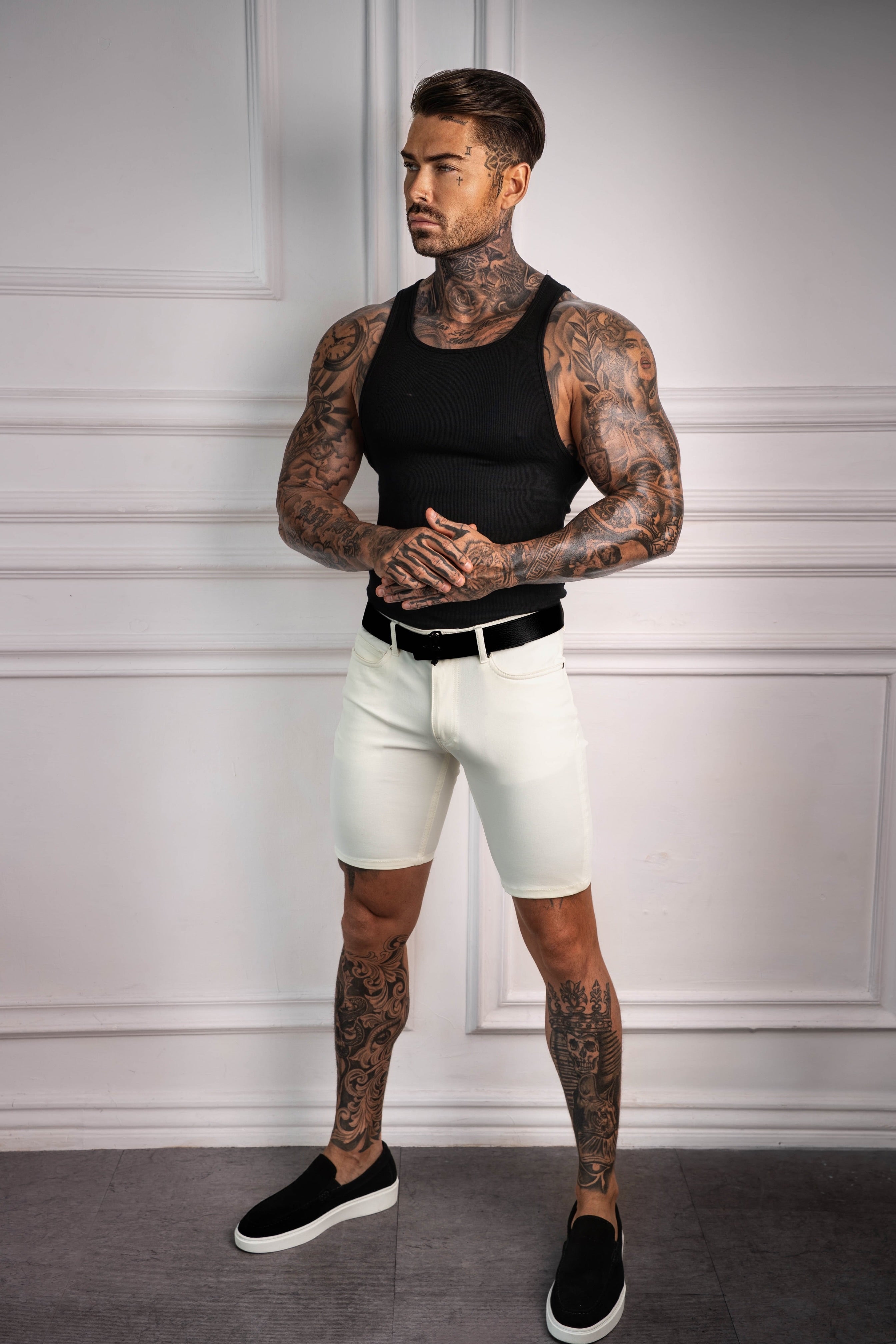 Ultra Stretch Cream Relaxed Shorts - FSJS001