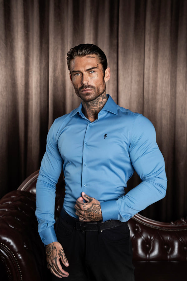 FS Relaxed Indigo Blue Long Sleeve with Cutaway Collar - FS1081