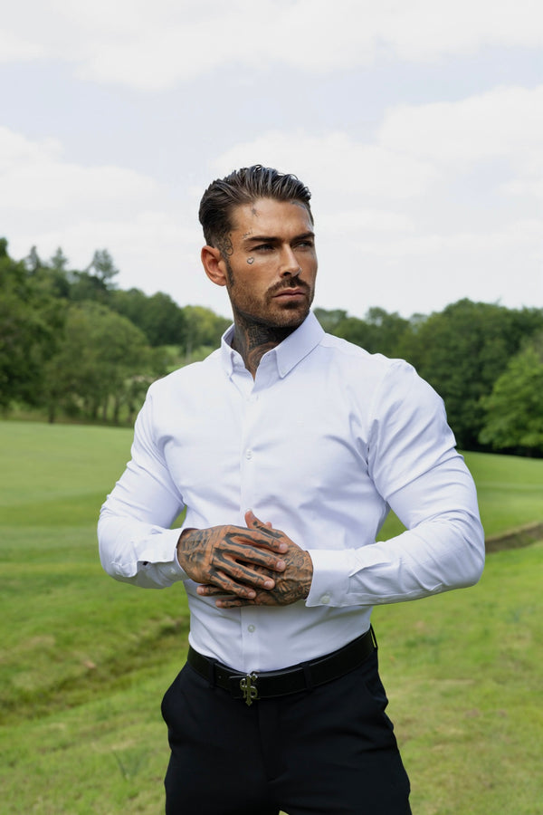 Father Sons Classic Stretch Oxford Long Sleeve White - FS1014 (PRE ORDER 19TH MAY)
