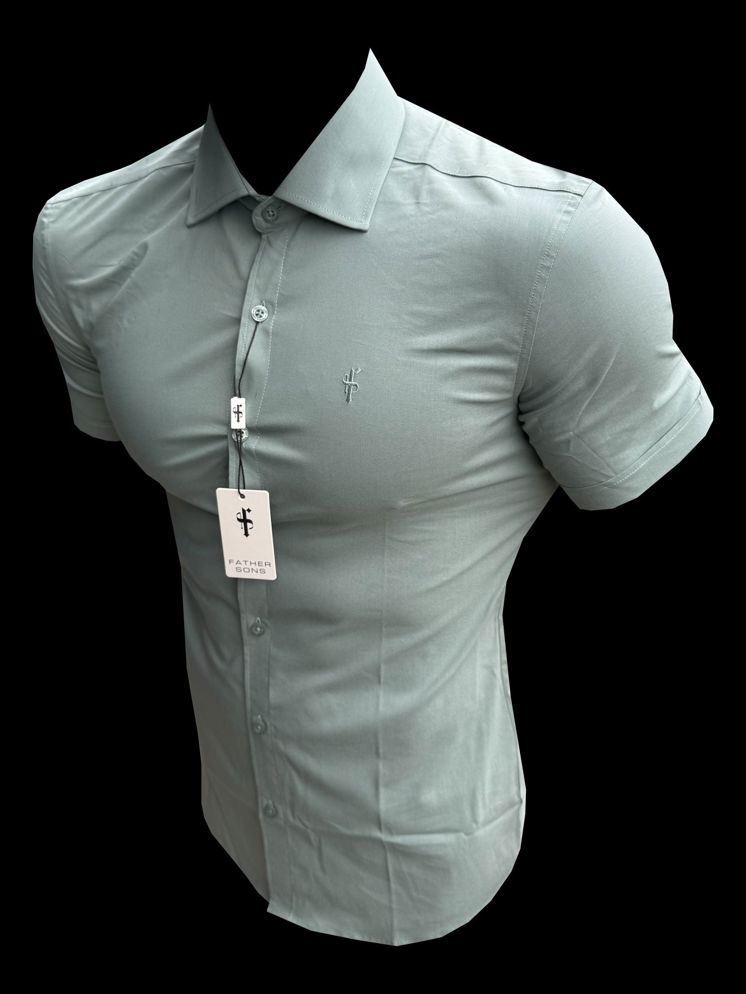 Muscle Fit Advanced Stretch Khaki Short Sleeve with Cutaway Collar - FS1204