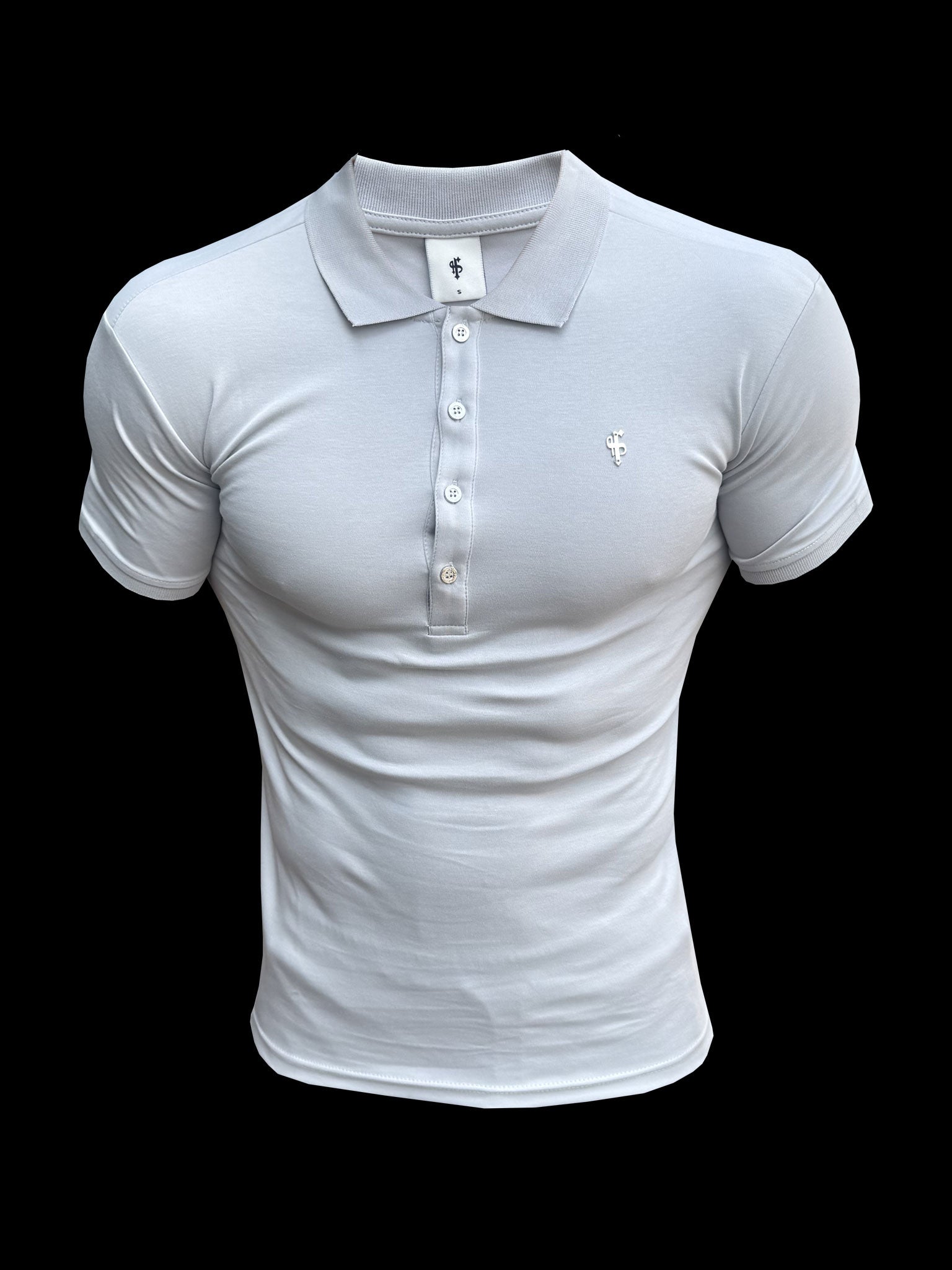 Classic Light Grey / Silver Pima Cotton Polo Short Sleeve  - FSH1548