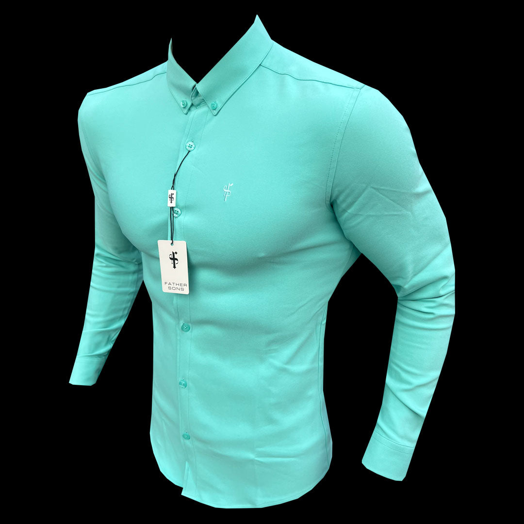 Super Slim LS New Mint Scuba with Button Down Collar - FS1116