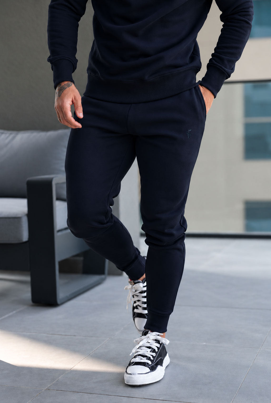 Navy Tracksuit Bottoms Tonal Branding - FSH1724