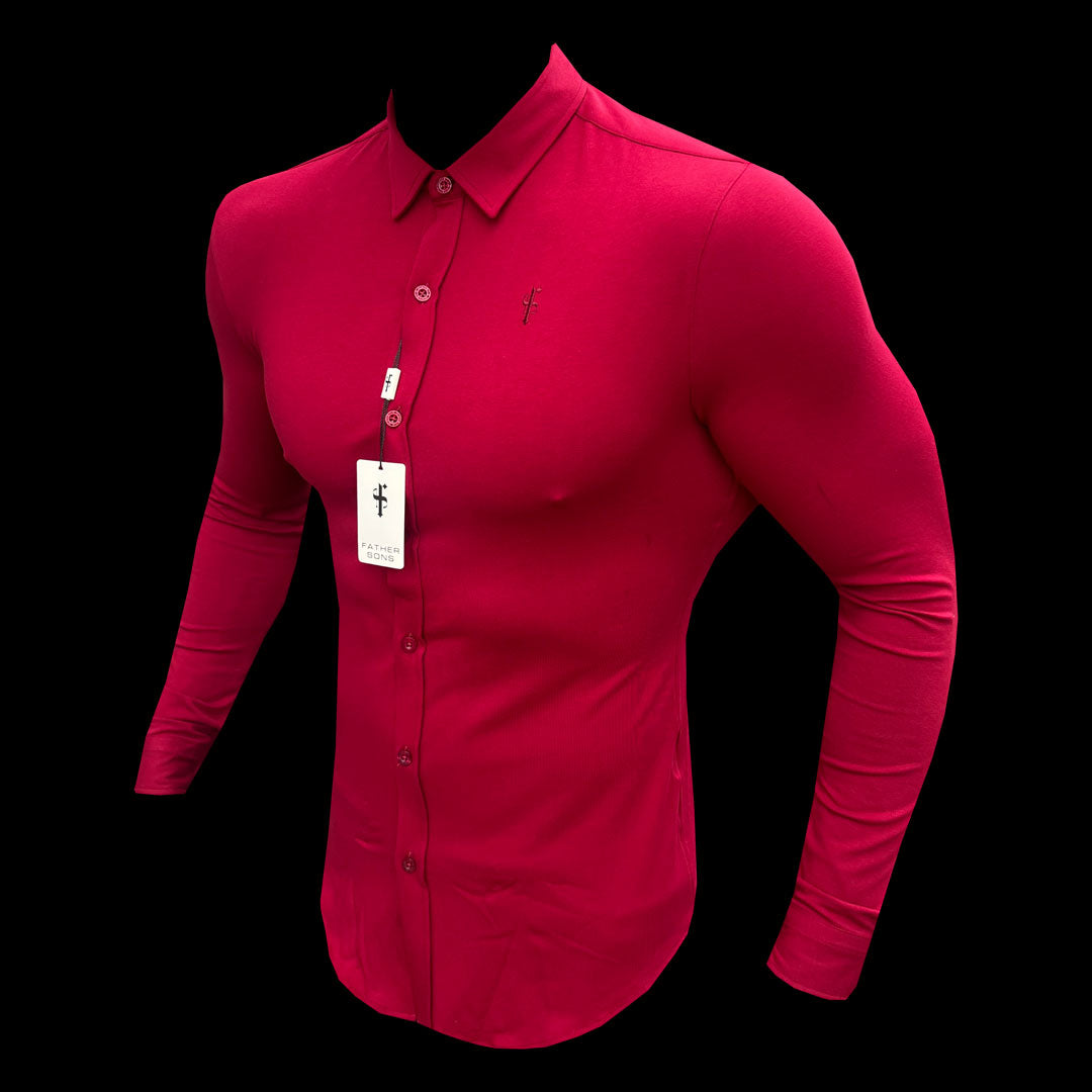 Fitted Ox Blood Long Sleeve Jersey - FSD002