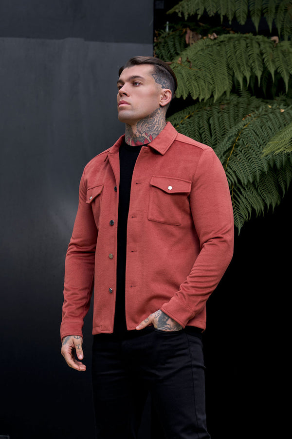 FS Brushed Button Up Plain Jacket Rust - FSN181 (PRE ORDER 15TH DECEMBER) 