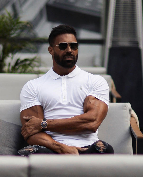 Father Sons Classic White / Silver Polo Shirt - FSH1404