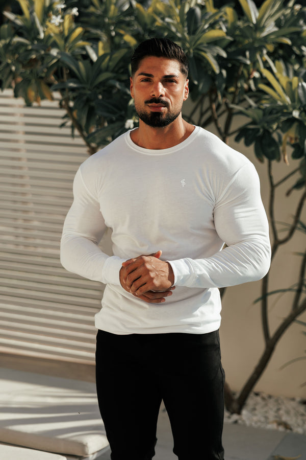 Father Sons White Bamboo Crew Long Sleeve - FSH1417