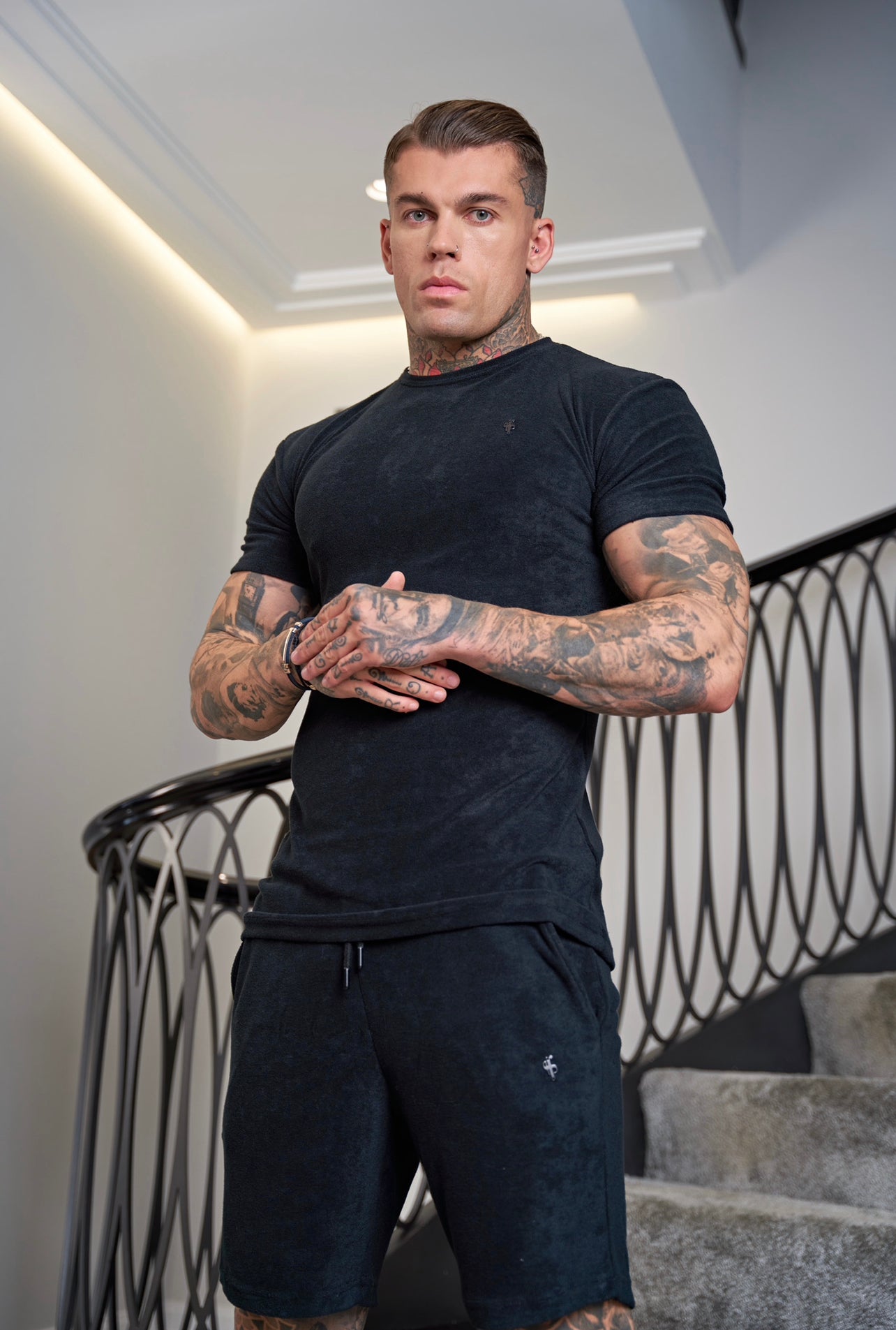 Black Towelling Shorts - FSH817