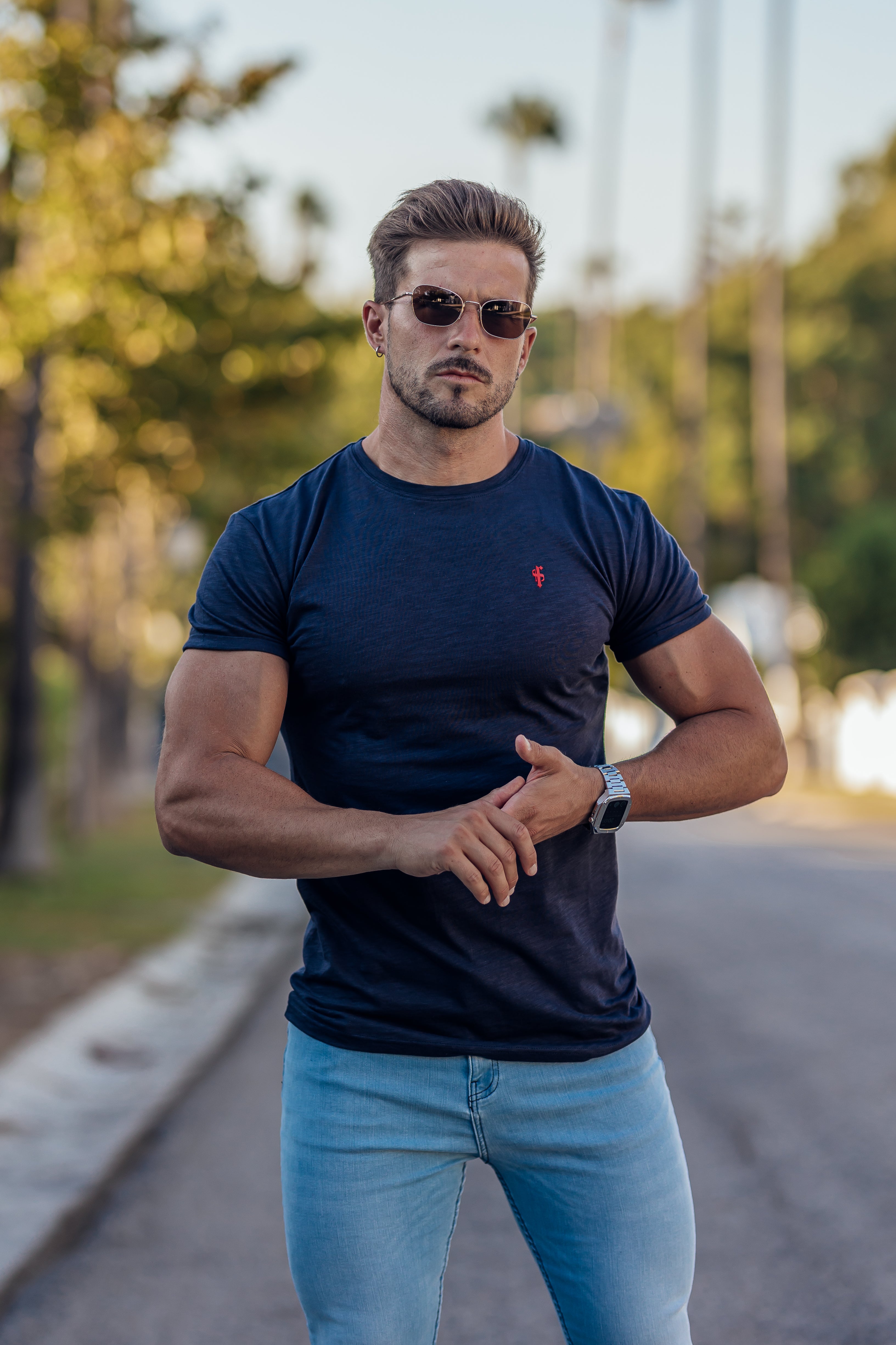 Baby Pink Slub Crew Short Sleeve