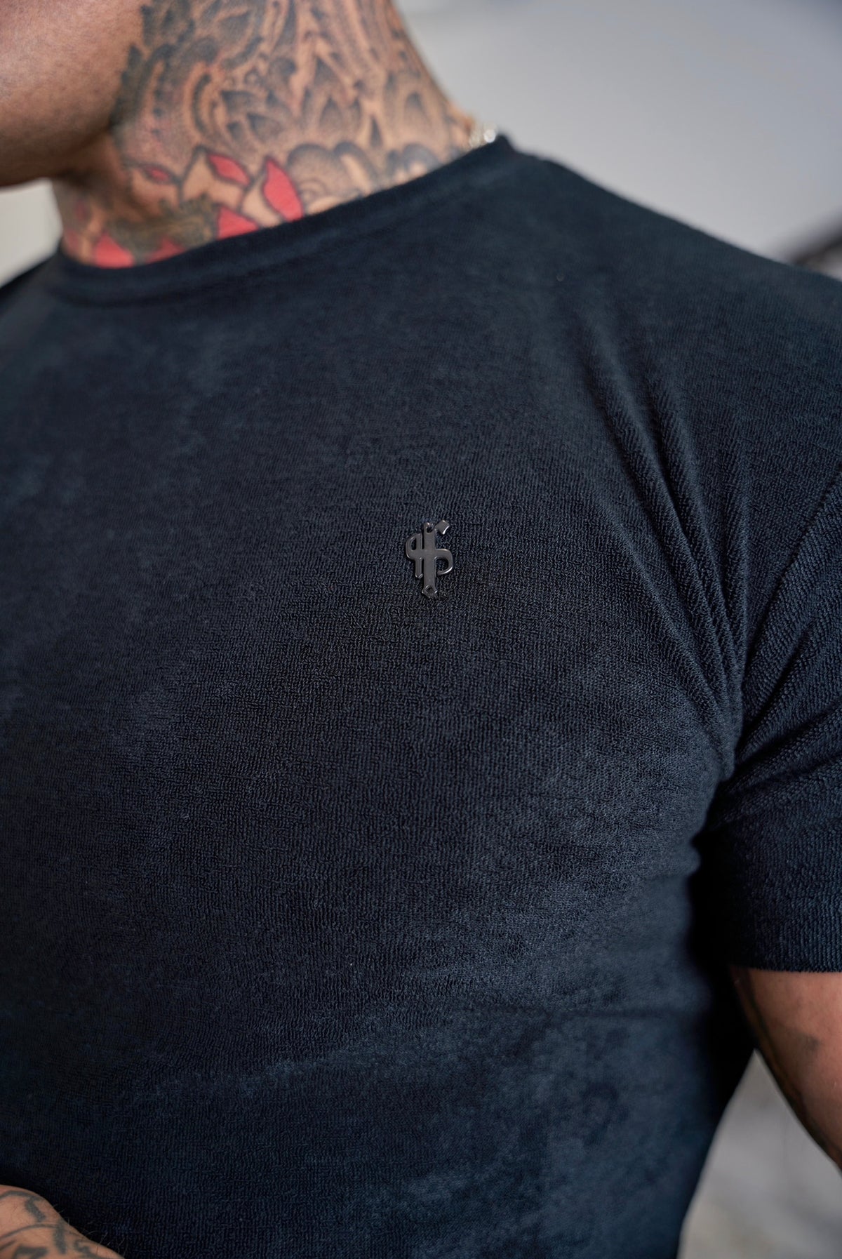 ☆国内発送☆FATHER&SONS ブラックタオルクルーTシャツ Father Sons Black Towelling Crew T Shirt - FSH816 (PRE ORDER