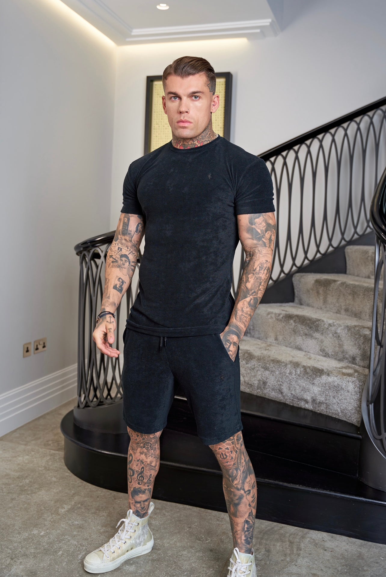 Black Towelling Shorts - FSH817