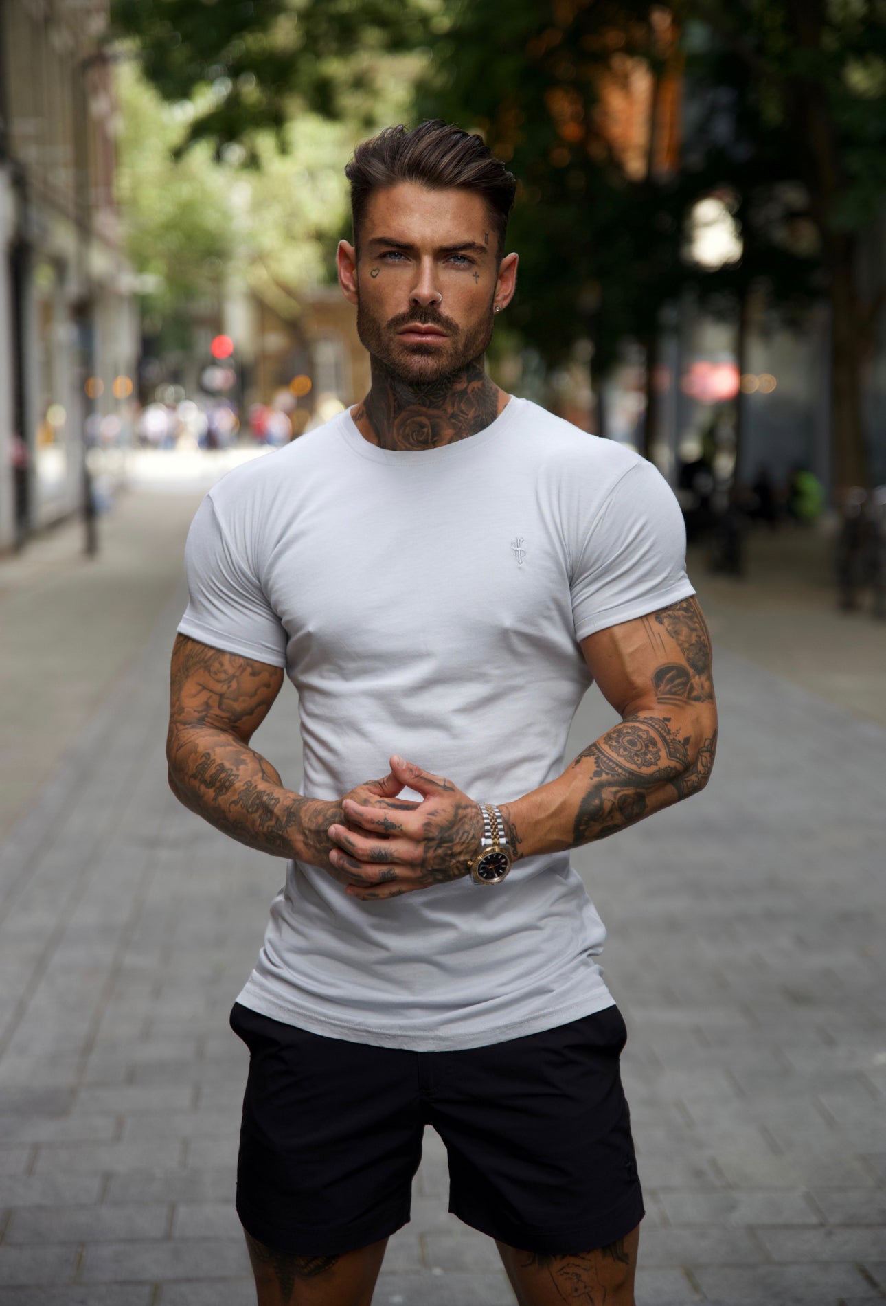 Light Grey Bamboo Crew T Shirt - FSH578