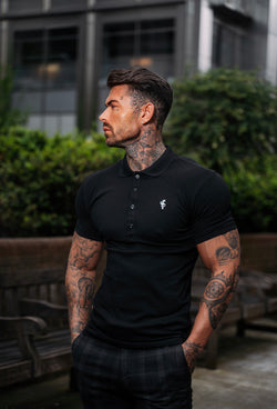 Father Sons Classic Black Polo Shirt - FSH041