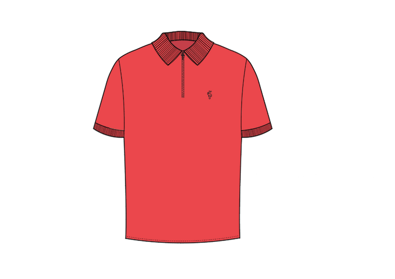 Father Sons Classic Coral and Black Zipped Polo Shirt - FSH852