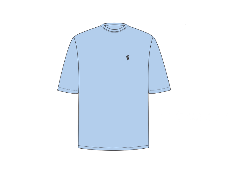 Father Sons Classic Light Blue Oversized Crew T Shirt - FSH872