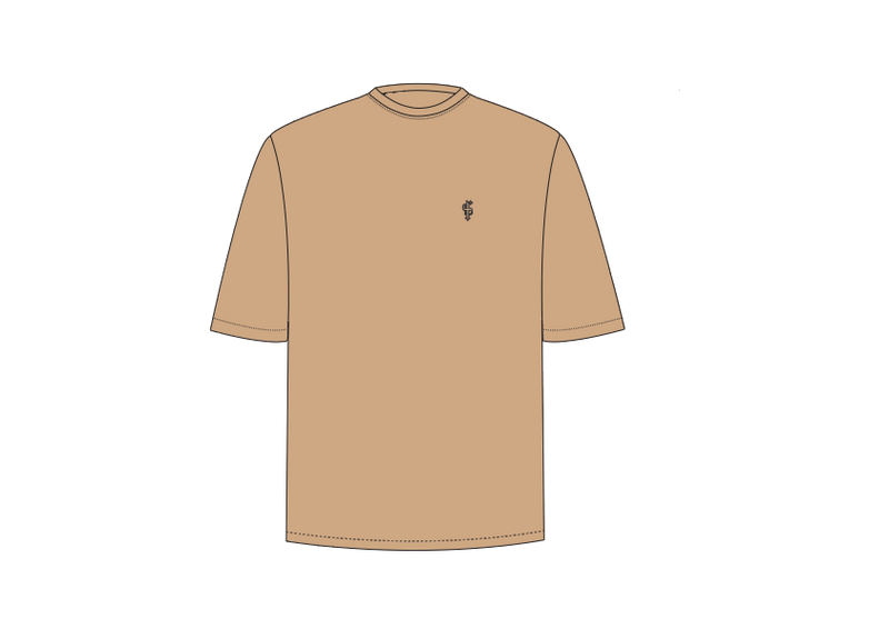 Father Sons Classic Beige Oversized Crew T Shirt - FSH867