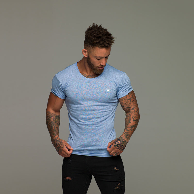 Father Sons Light Blue Slub Crew - FSH051