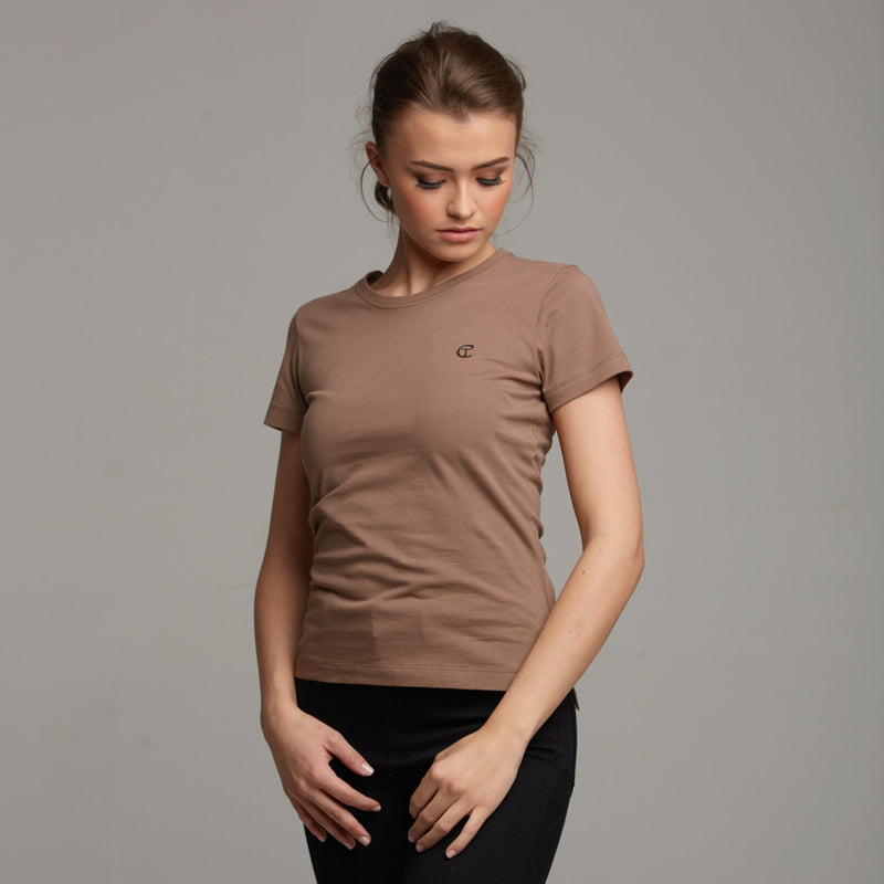 TEGAN TAUPE TEE -CT048