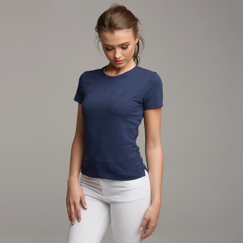 TEGAN NAVY SLUB TEE - CT053