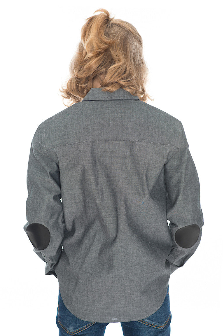 Boys Grey & Black Leather Pocket - FSB014 (LAST CHANCE)